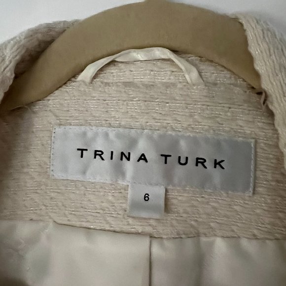 Trina Turk Textured Cream Winter Coat - Picture 8 of 12